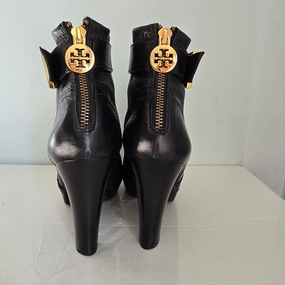 Tory Burch Melrose Ankle Boot Women's 8.5M Black Leather Classic Night Out - Picture 6 of 13